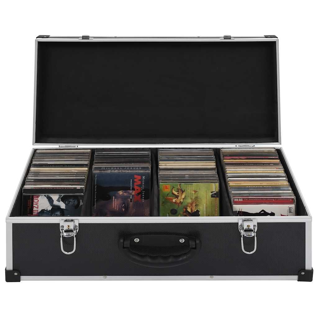 Custodia CD per 80 CD in Alluminio ABS Nero vidaXL