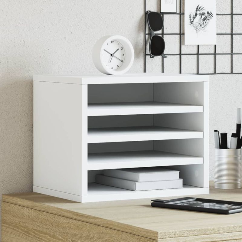 Organizer per la Scrivania Bianco 36x26x29,5 cm in Multistrato vidaXL