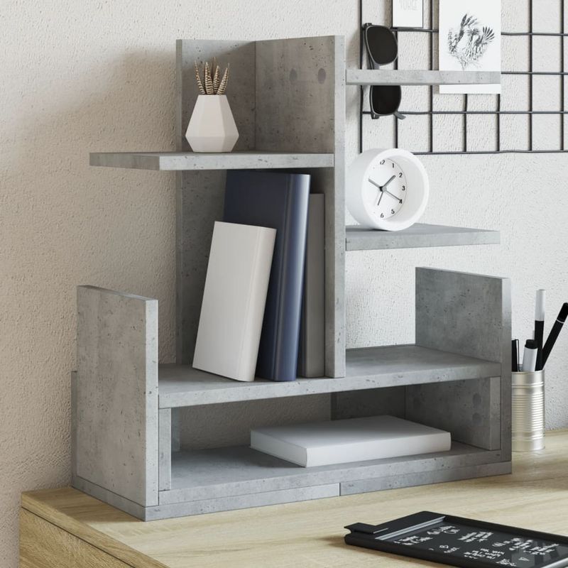 Organizer Scrivania Grigio Cemento 49x20x52,5 cm Multistrato vidaXL