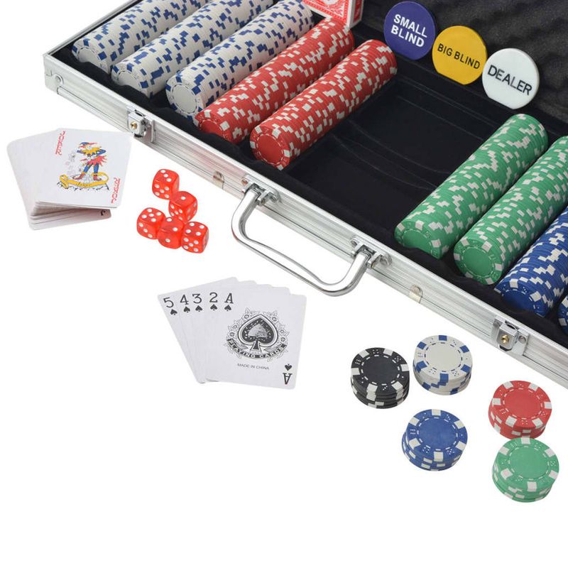 Set da Poker con 500 Chips Alluminio vidaXL
