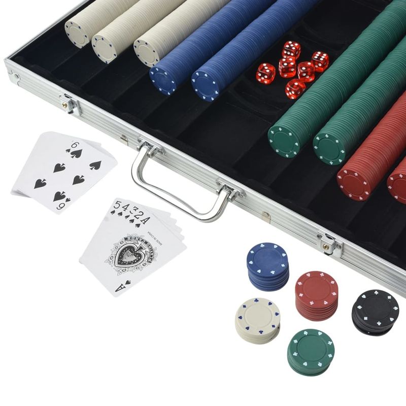 Set da Poker con 1000 Chips Alluminio vidaXL