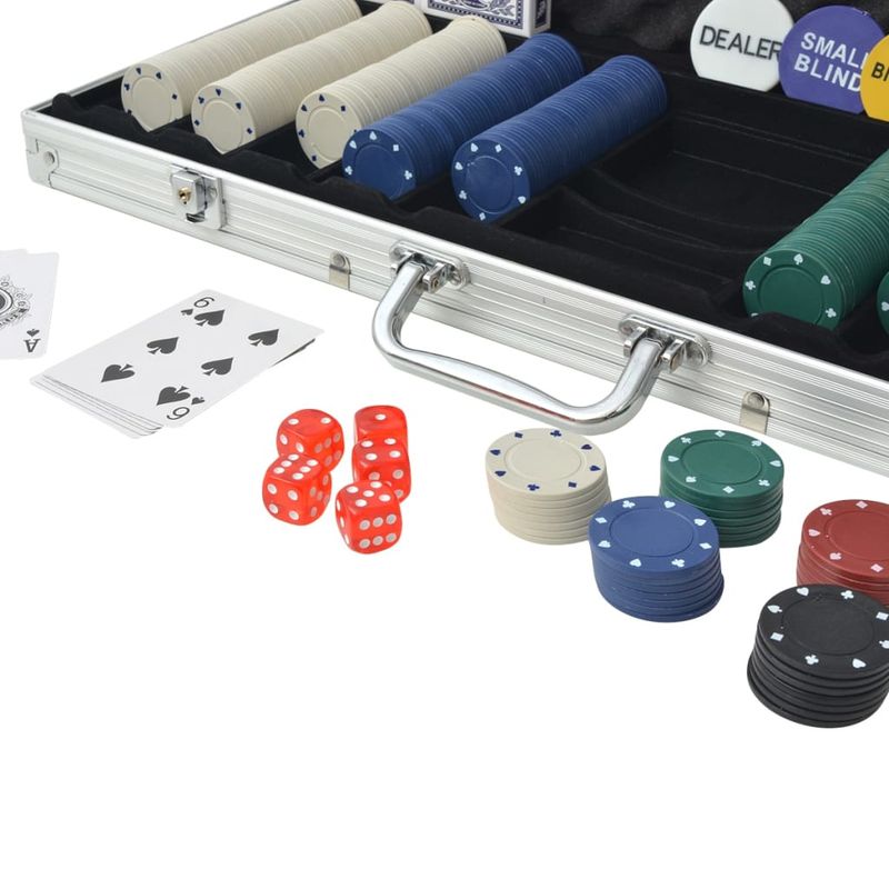 Set da Poker con 500 Chips Alluminio vidaXL