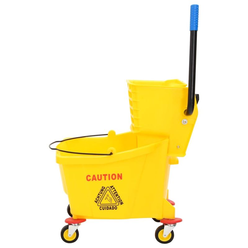 Secchio Mocio con Strizzatoio e Ruote Giallo 36 L Polipropilene vidaXL