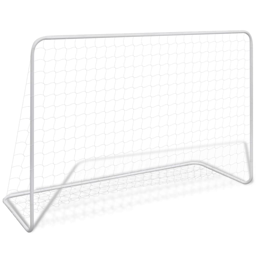 Porte da Calcio 2 pz con Reti 182x61x122 cm in Acciaio Bianche vidaXL