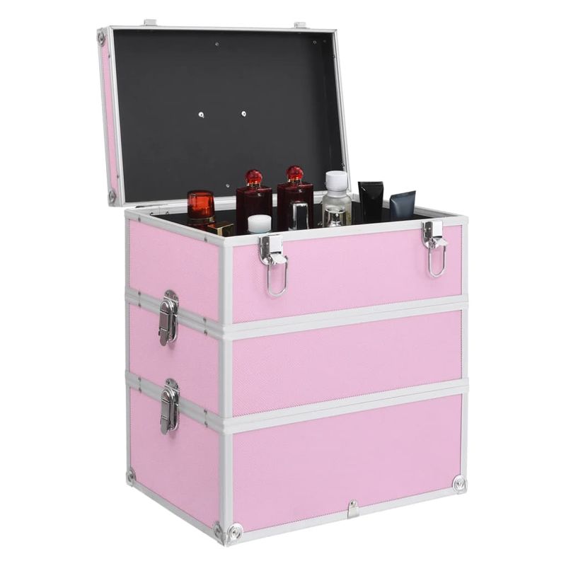 Valigia per Cosmetici 37x24x40 cm Rosa in Alluminio vidaXL