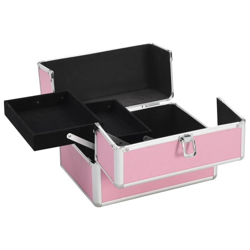 Valigia per Cosmetici 22x30x21 cm Rosa in Alluminio vidaXL