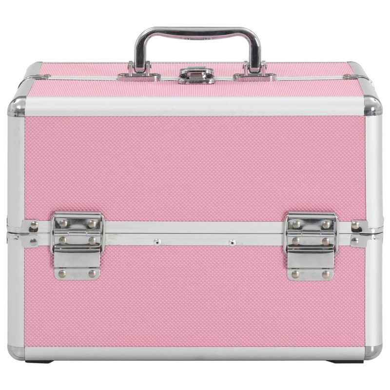 Valigia per Cosmetici 22x30x21 cm Rosa in Alluminio vidaXL