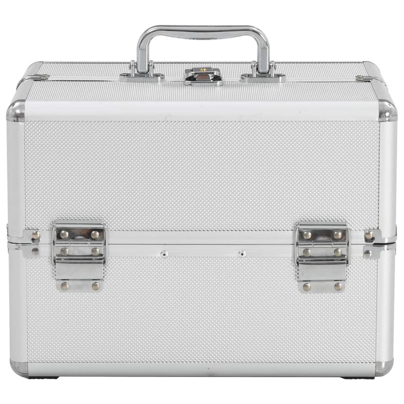 Valigia per Cosmetici 22x30x21 cm Argento in Alluminio vidaXL