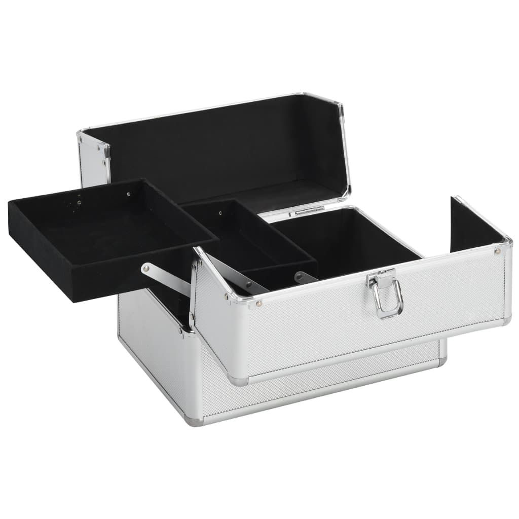 Valigia per Cosmetici 22x30x21 cm Argento in Alluminio vidaXL