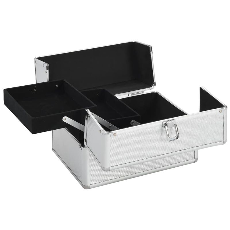 Valigia per Cosmetici 22x30x21 cm Argento in Alluminio vidaXL