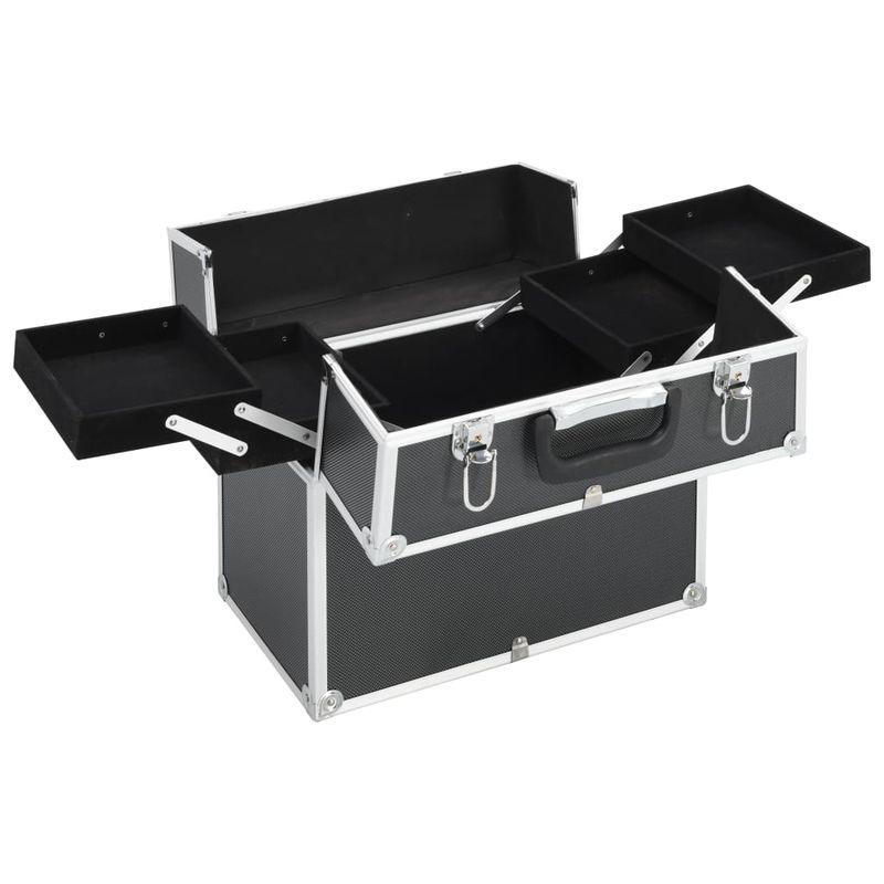Valigia per Cosmetici 38x23x34 cm Nera in Alluminio vidaXL