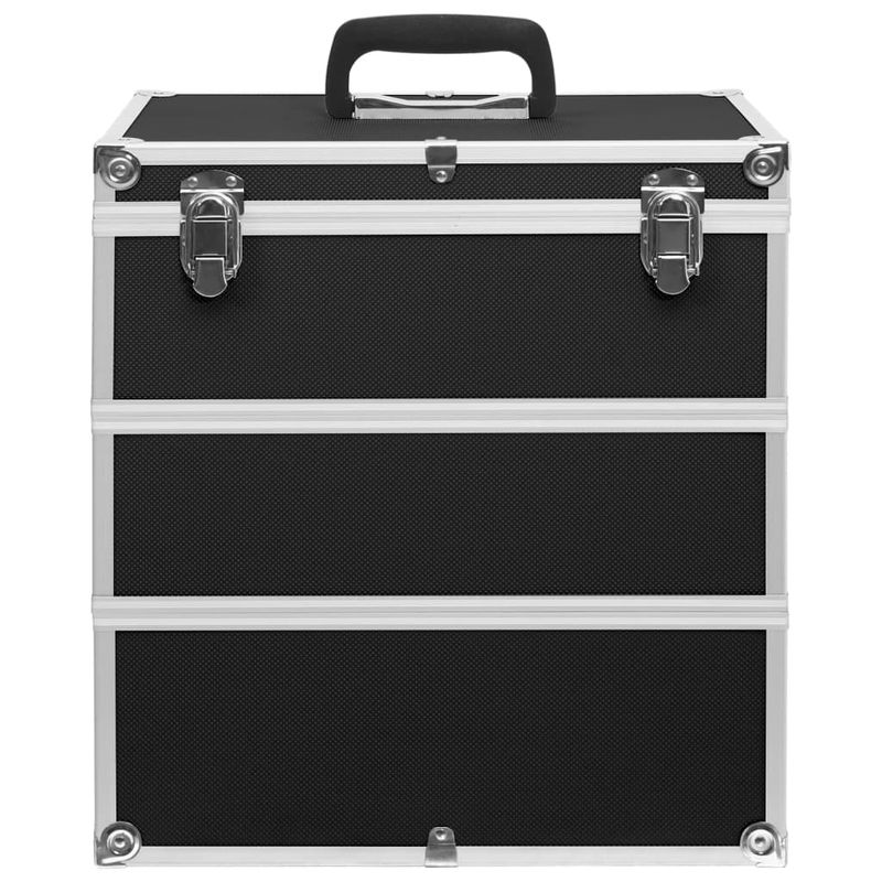 Valigia per Cosmetici 37x24x40 cm Nera in Alluminio vidaXL
