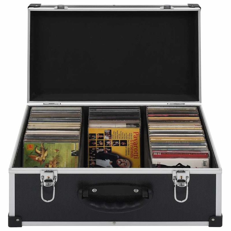 Custodia CD per 60 CD in Alluminio ABS Nero vidaXL