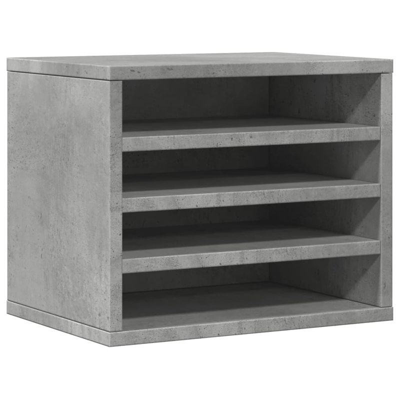 Organizer Scrivania Grigio Cemento 36x26x29,5 Legno Multistrato vidaXL