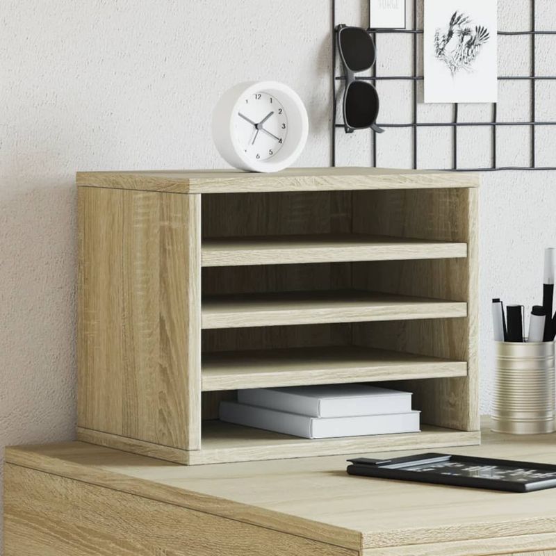 Organizer Scrivania Rovere Sonoma 36x26x29,5 Legno Multistrato vidaXL