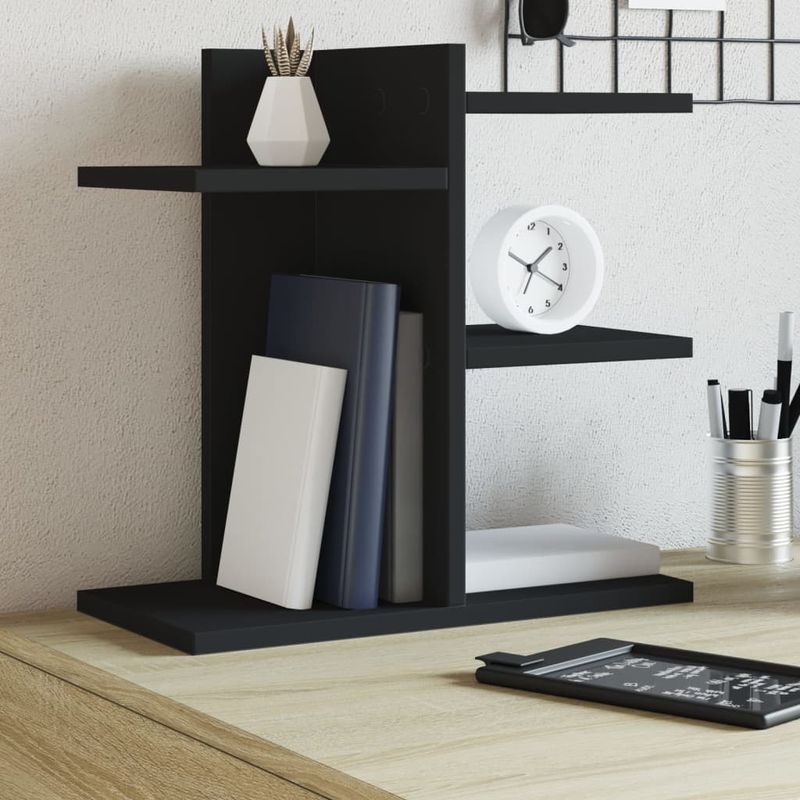Organizer da Scrivania Nero 42x21,5x42 cm in Legno Multistrato vidaXL