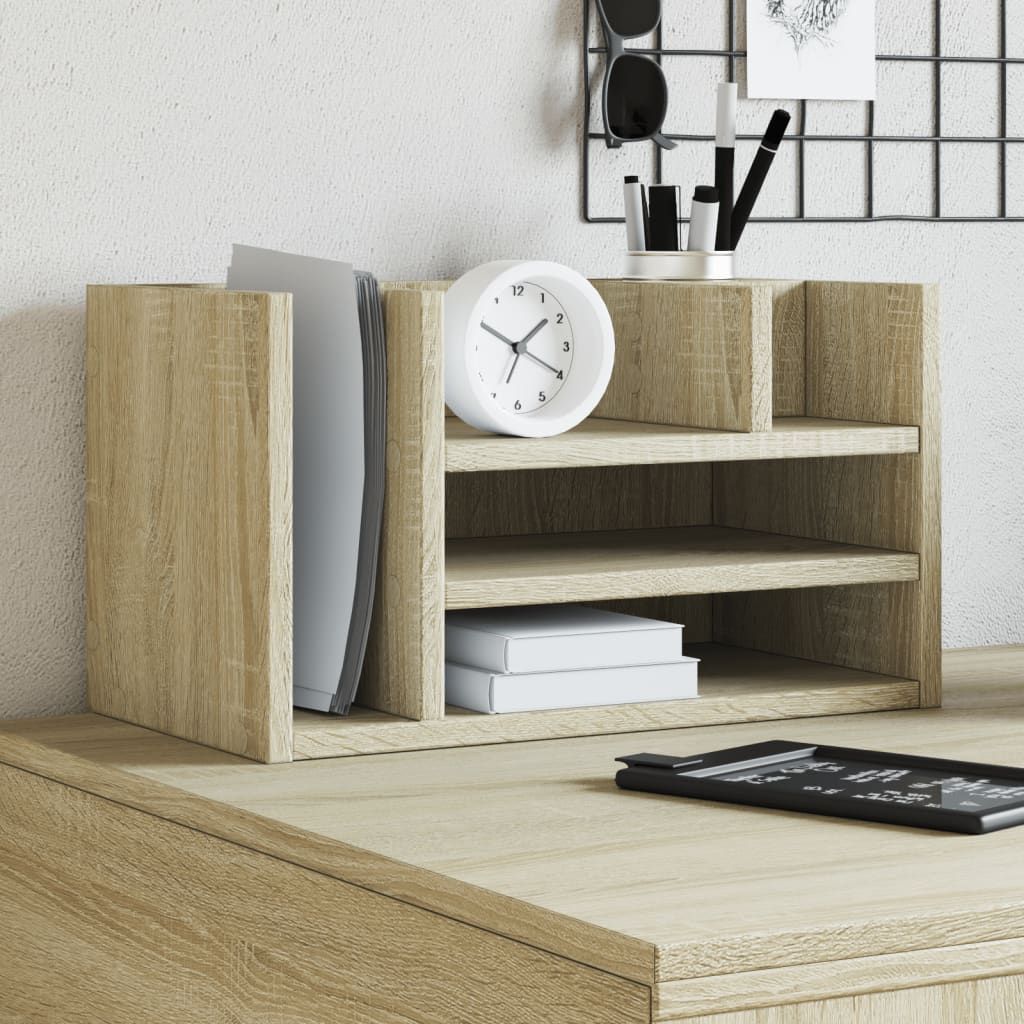 Organizer Scrivania Rovere Sonoma 44,5x24x25 Legno Multistrato vidaXL