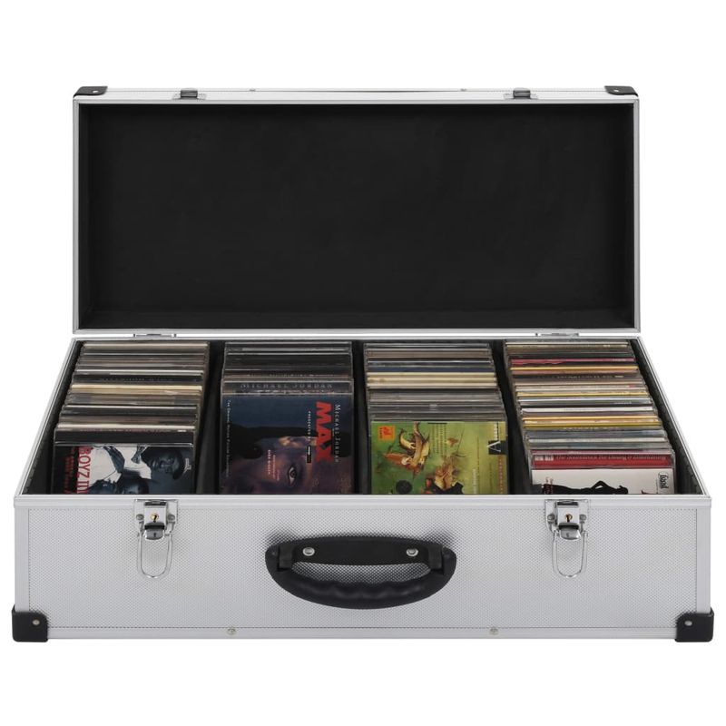 Custodia CD per 80 CD in Alluminio ABS Argento vidaXL