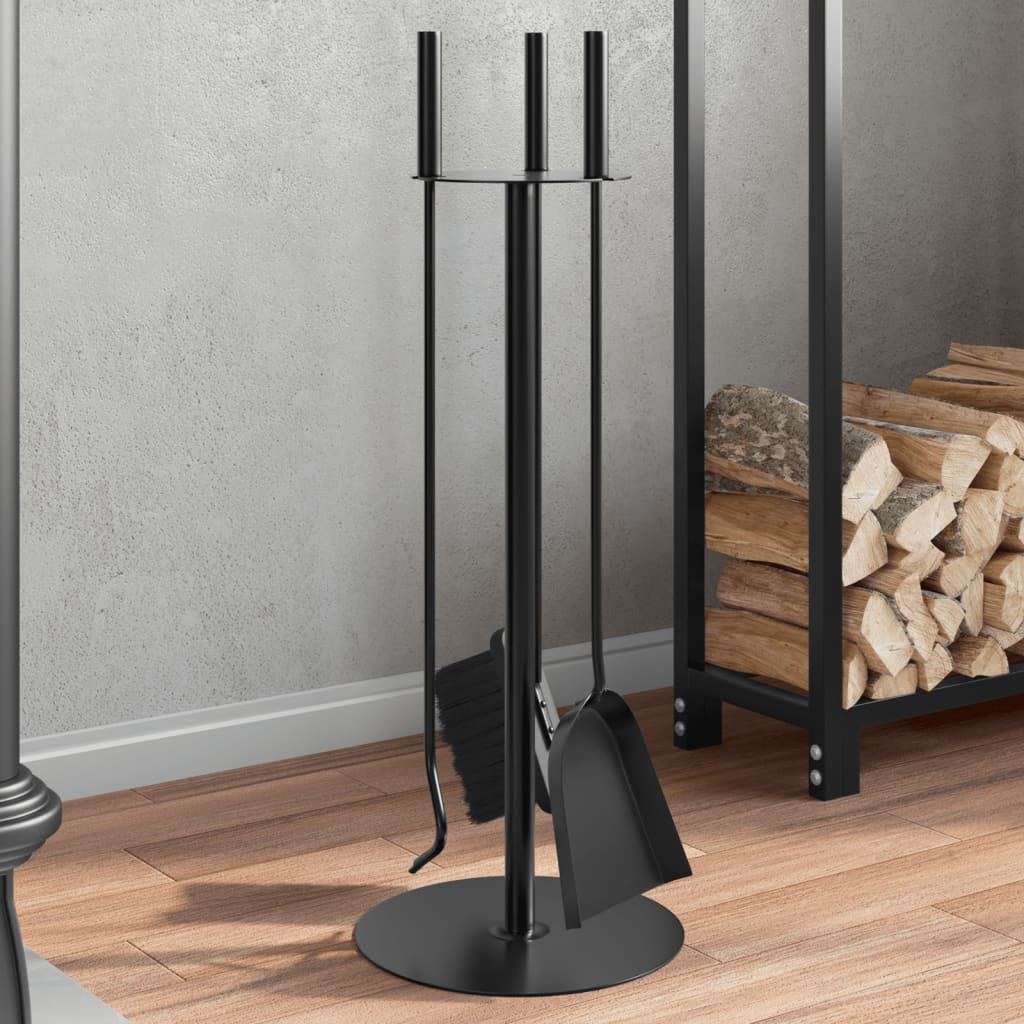 Set di attrezzi per camino 4 pezzi 22x59 cm in acciaio vidaXL