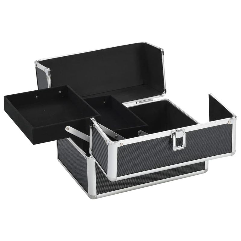 Valigia per Cosmetici 22x30x21 cm Nera in Alluminio vidaXL