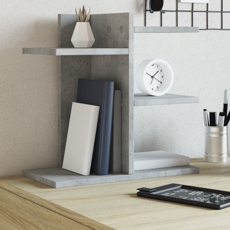 Organizer Scrivania Grigio Cemento 42x21,5x42 cm Multistrato vidaXL