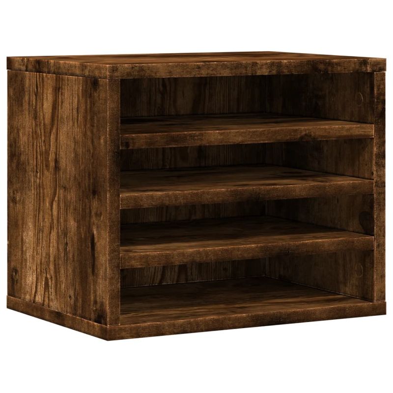Organizer Scrivania Rovere Fumo 36x26x29,5cm Legno Multistrato vidaXL