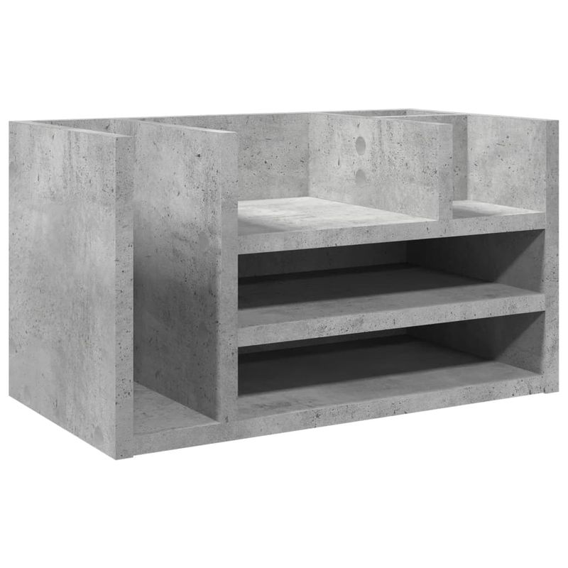 Organizer Scrivania Grigio Cemento 44,5x24x25 Legno Multistrato vidaXL