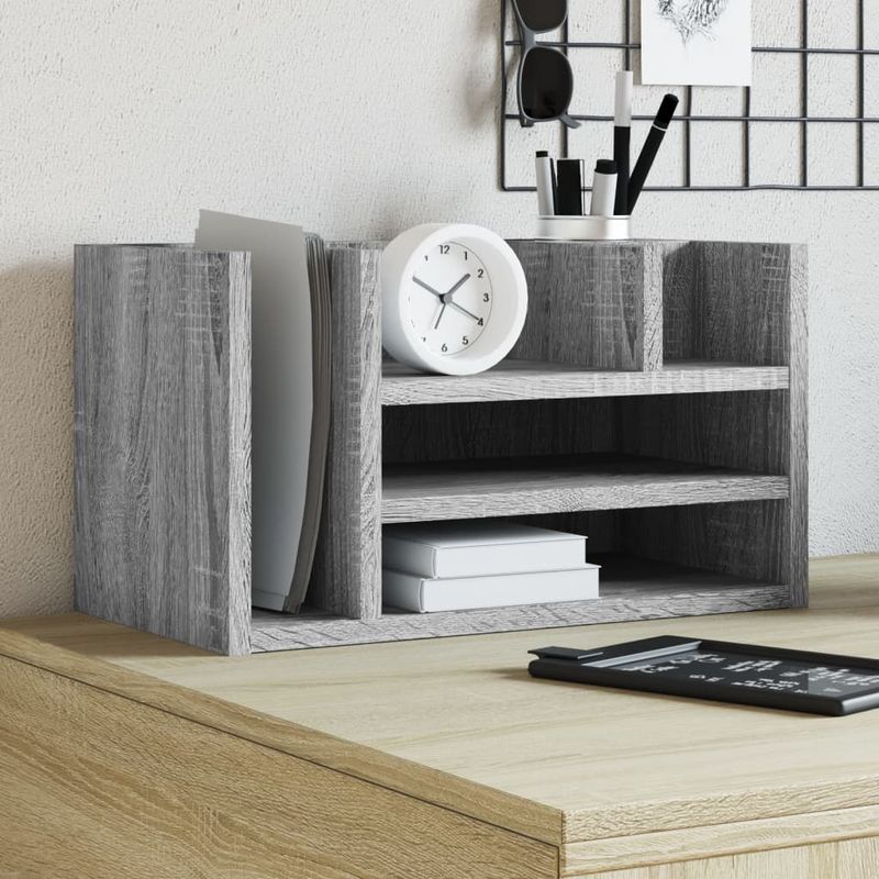 Organizer Scrivania Grigio Sonoma 44,5x24x25 Legno Multistrato vidaXL