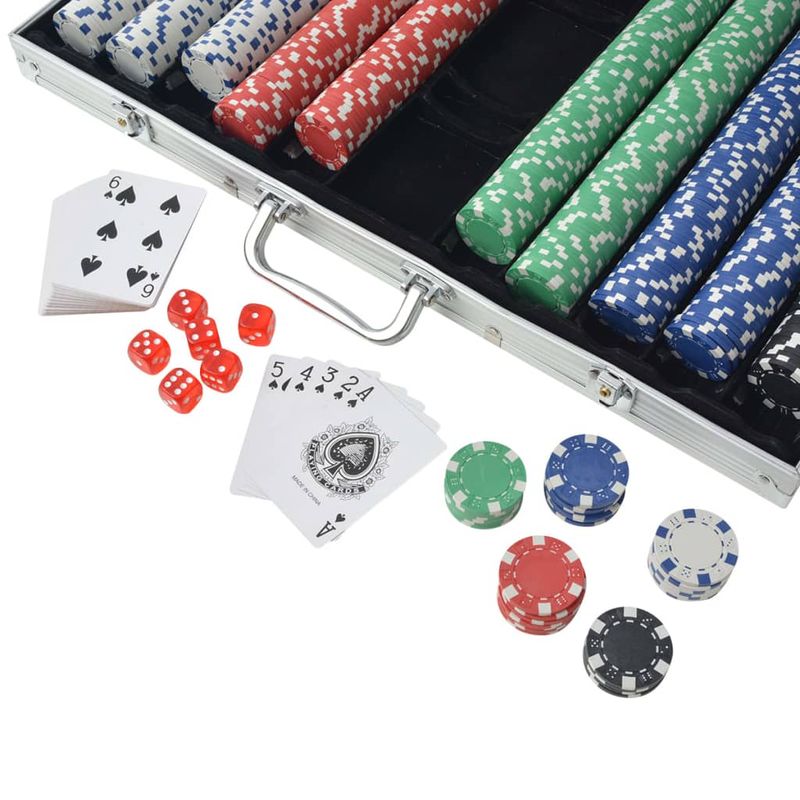 Set da Poker con 1000 Chips Alluminio vidaXL