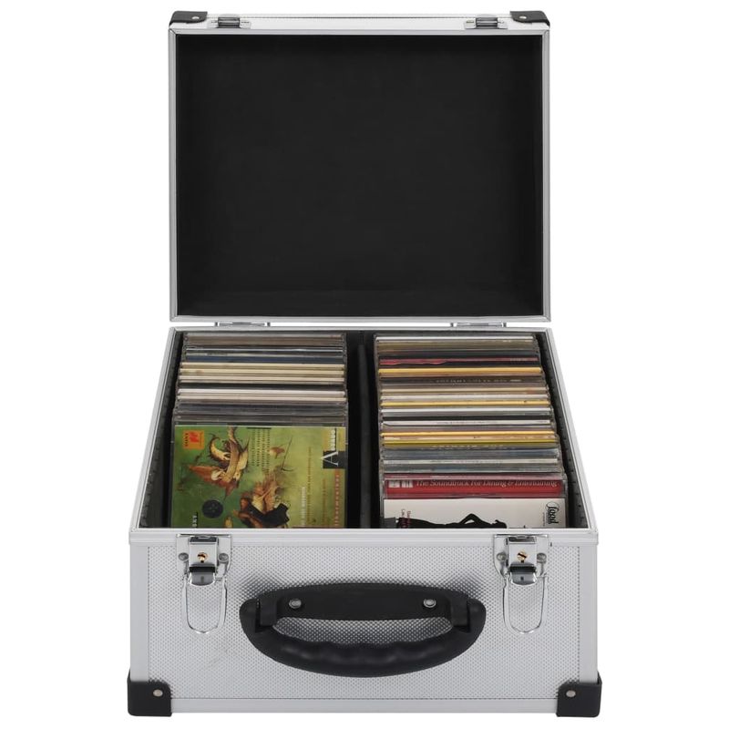 Custodia CD per 40 CD in Alluminio ABS Argento vidaXL