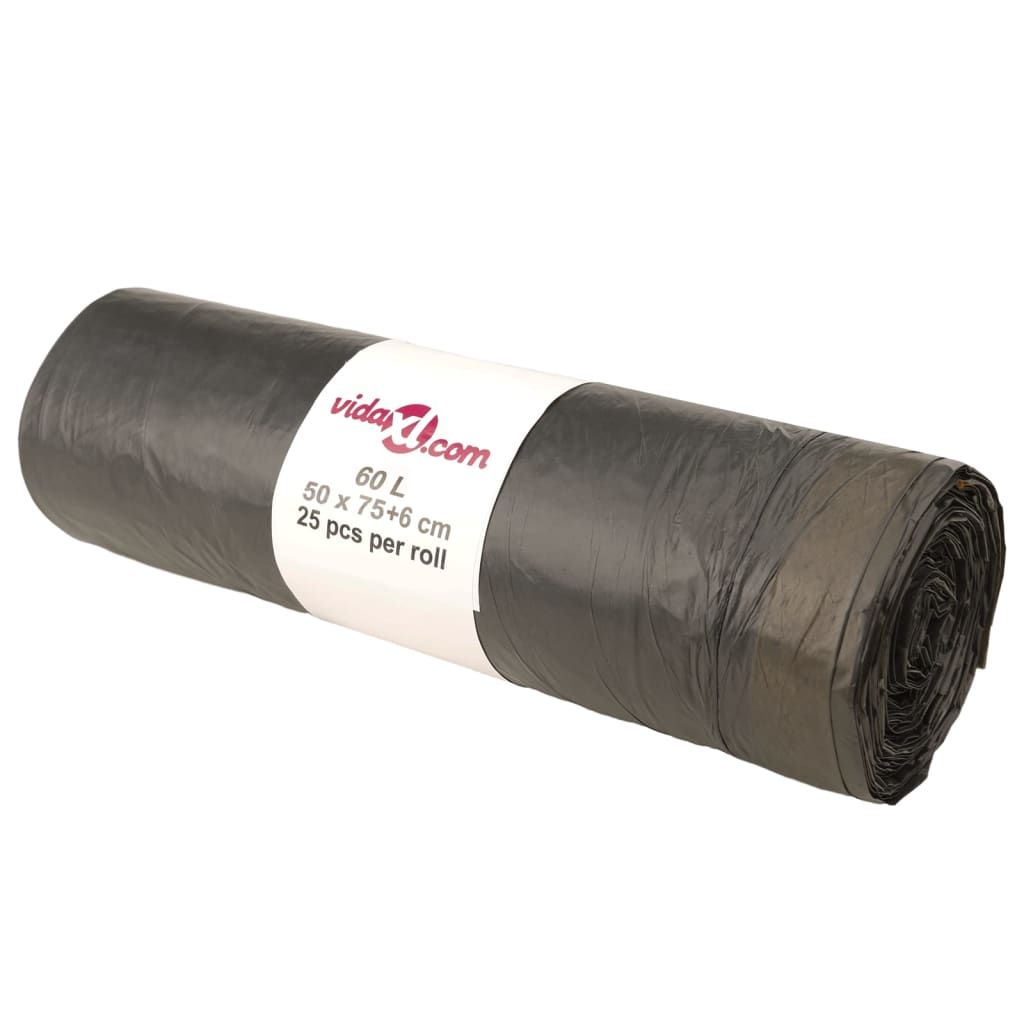 Sacchetti per Cestini con Coulisse 250 pz Neri 60 L vidaXL