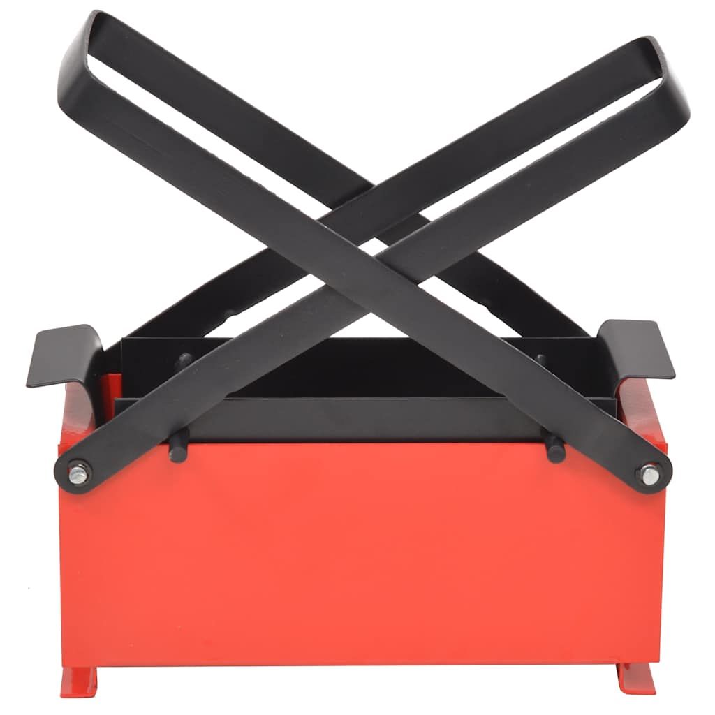 Compattatore di Carta in Acciaio 34x14x14 cm Nero e Rosso vidaXL