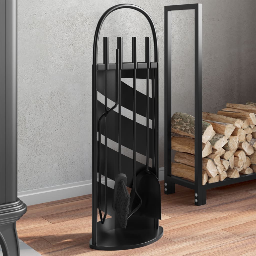 Set Attrezzi per Caminetto 5 pz 23x15x66 cm in Acciaio vidaXL