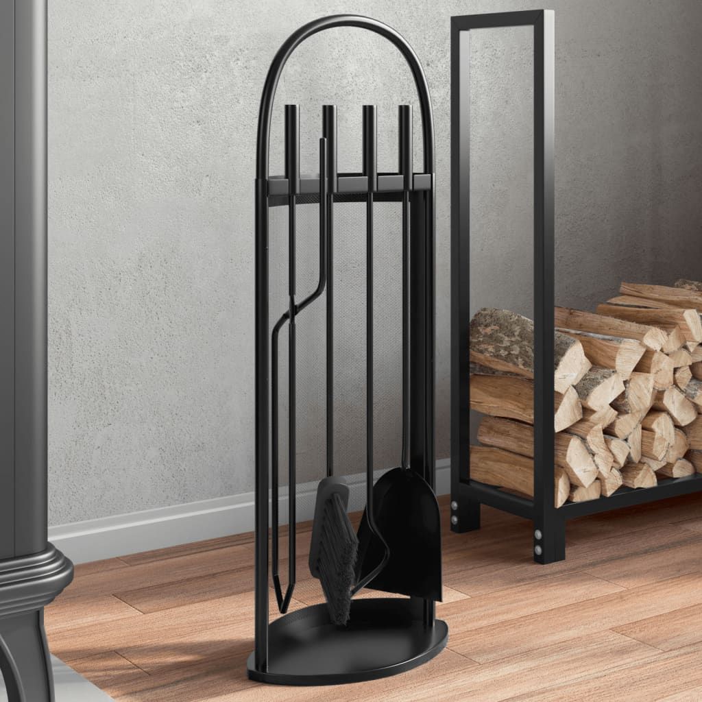 Set di attrezzi per camino 5 pezzi 23x15x66 cm in acciaio vidaXL