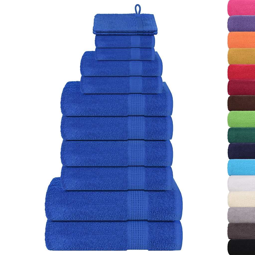 Set di asciugamani 12 pezzi FROGN Blu 360 g/m² vidaXL