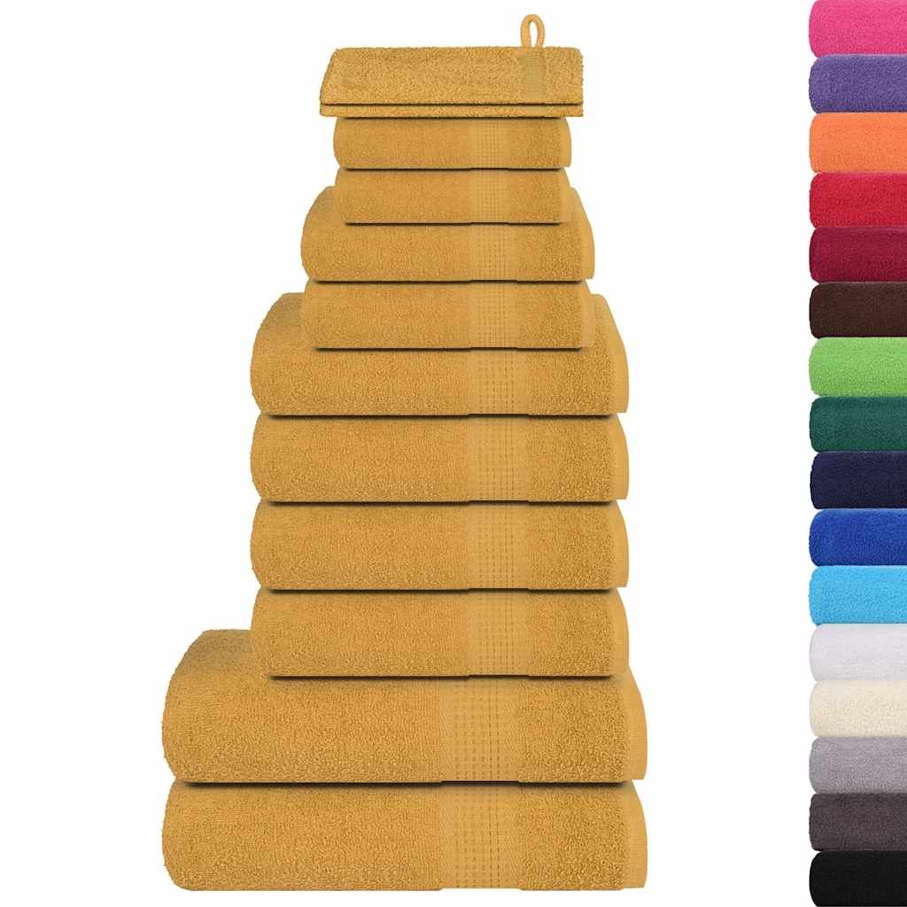 Set di asciugamani 12 pezzi FROGN Oro 360 g/m² vidaXL