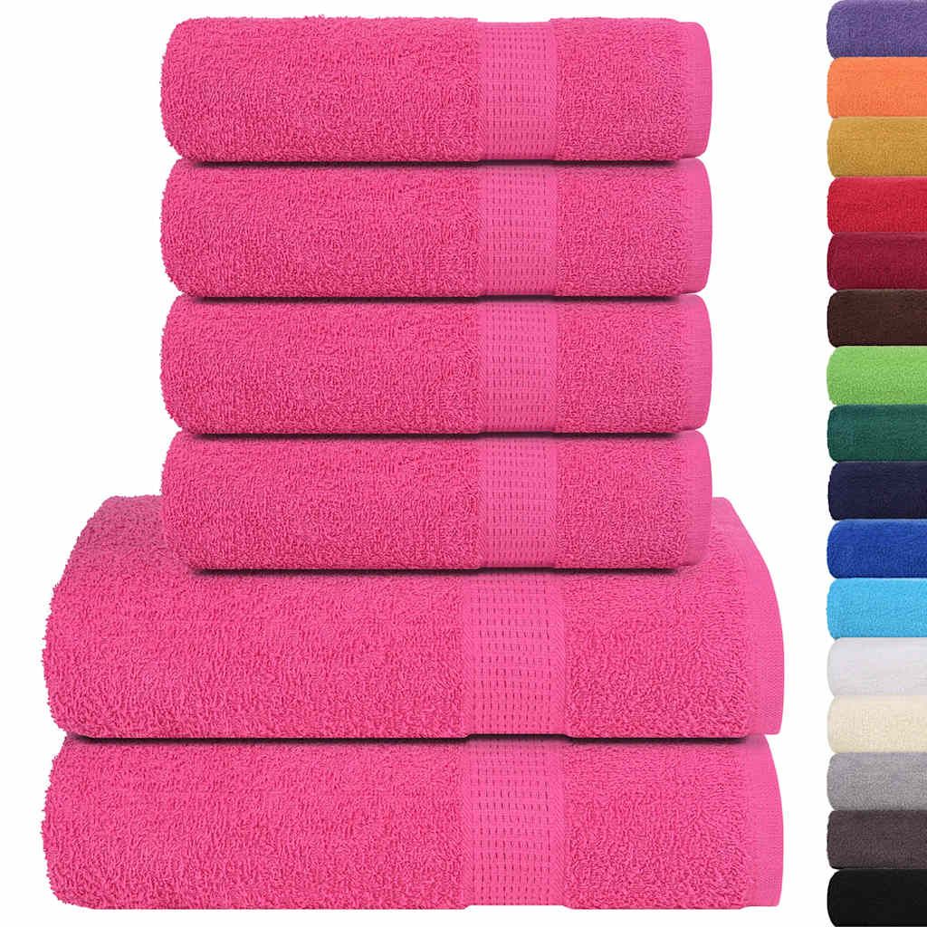 Set di asciugamani 6 pezzi FROGN Rosa 360 g/m² vidaXL