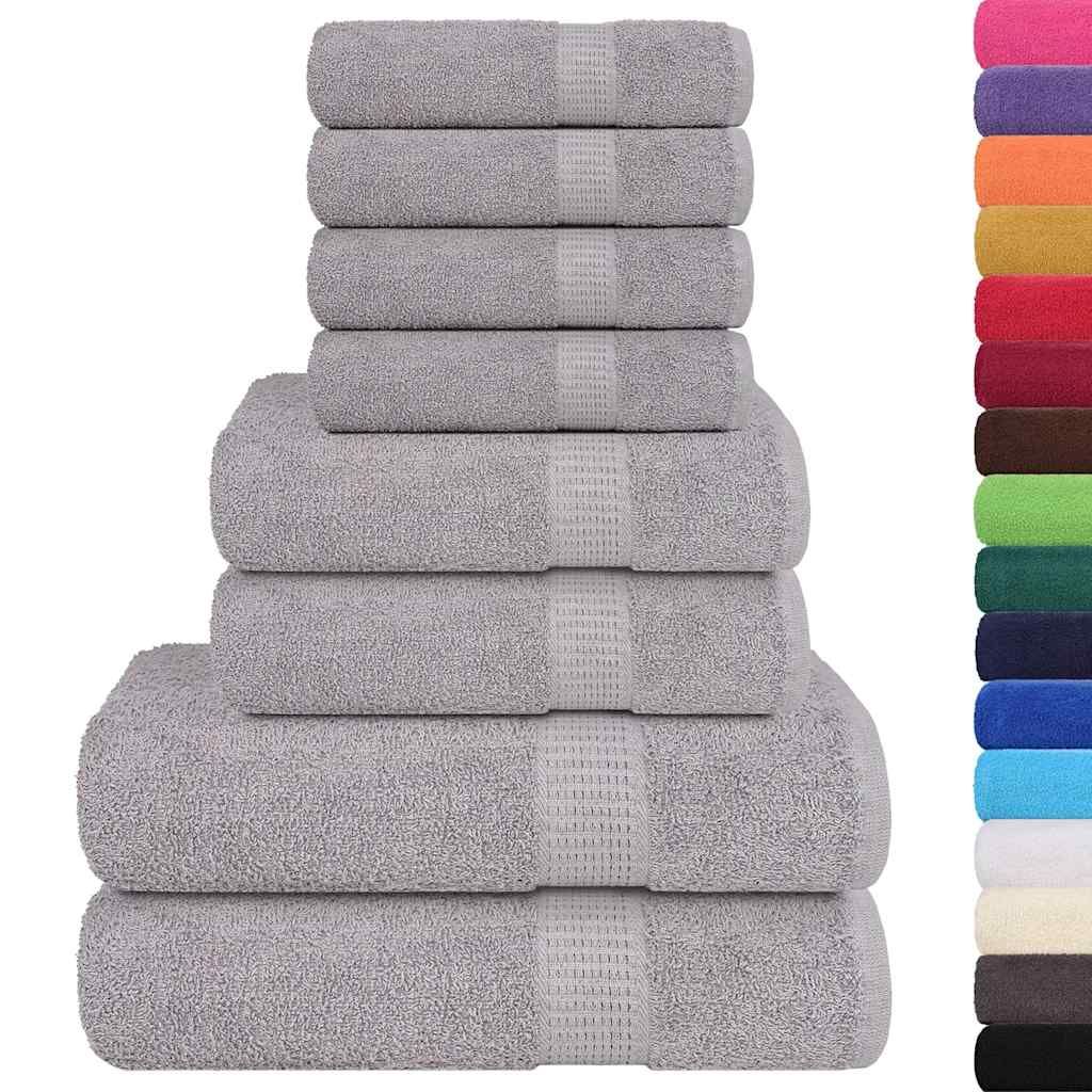 Set di asciugamani 8 pezzi FROGN Grigio 360 g/m² vidaXL