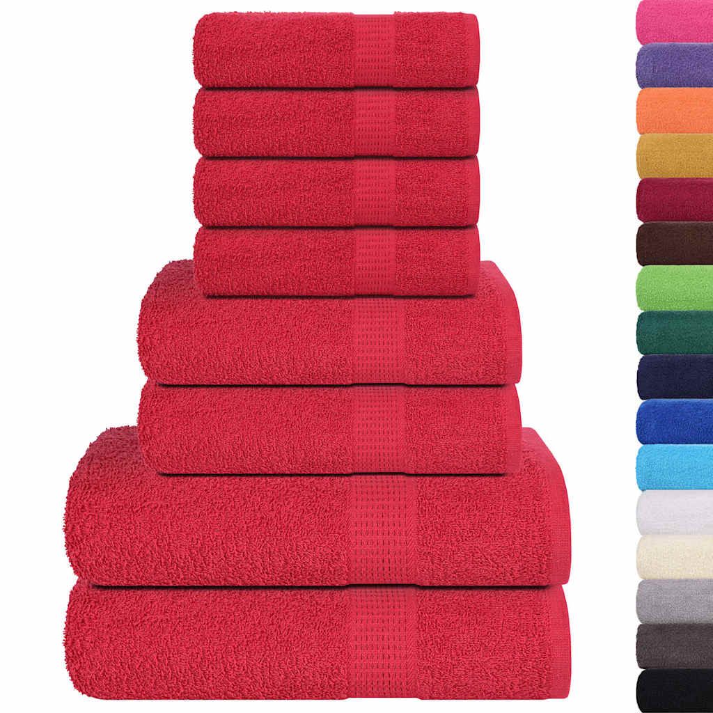 Set di asciugamani 8 pezzi FROGN Rosso 360 g/m² vidaXL