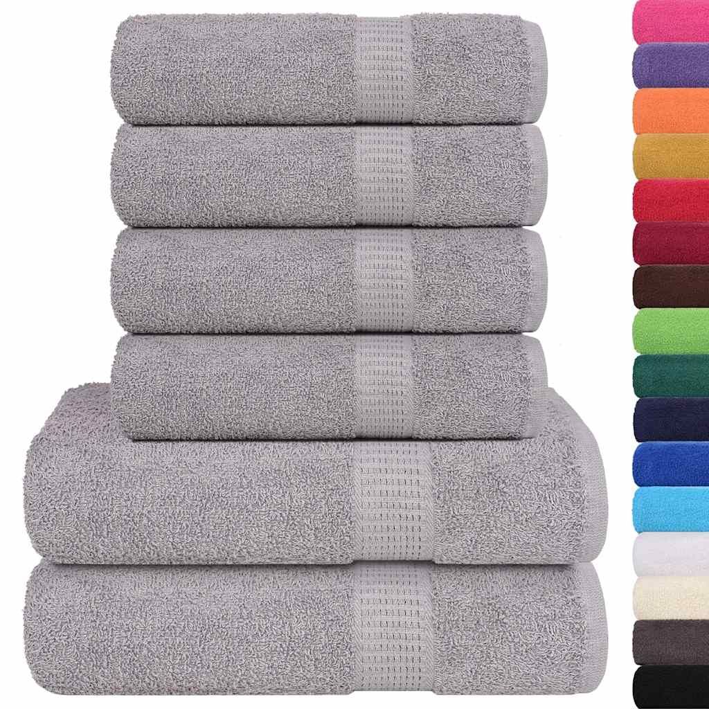 Set di asciugamani 6 pezzi FROGN Grigio 360 g/m² vidaXL