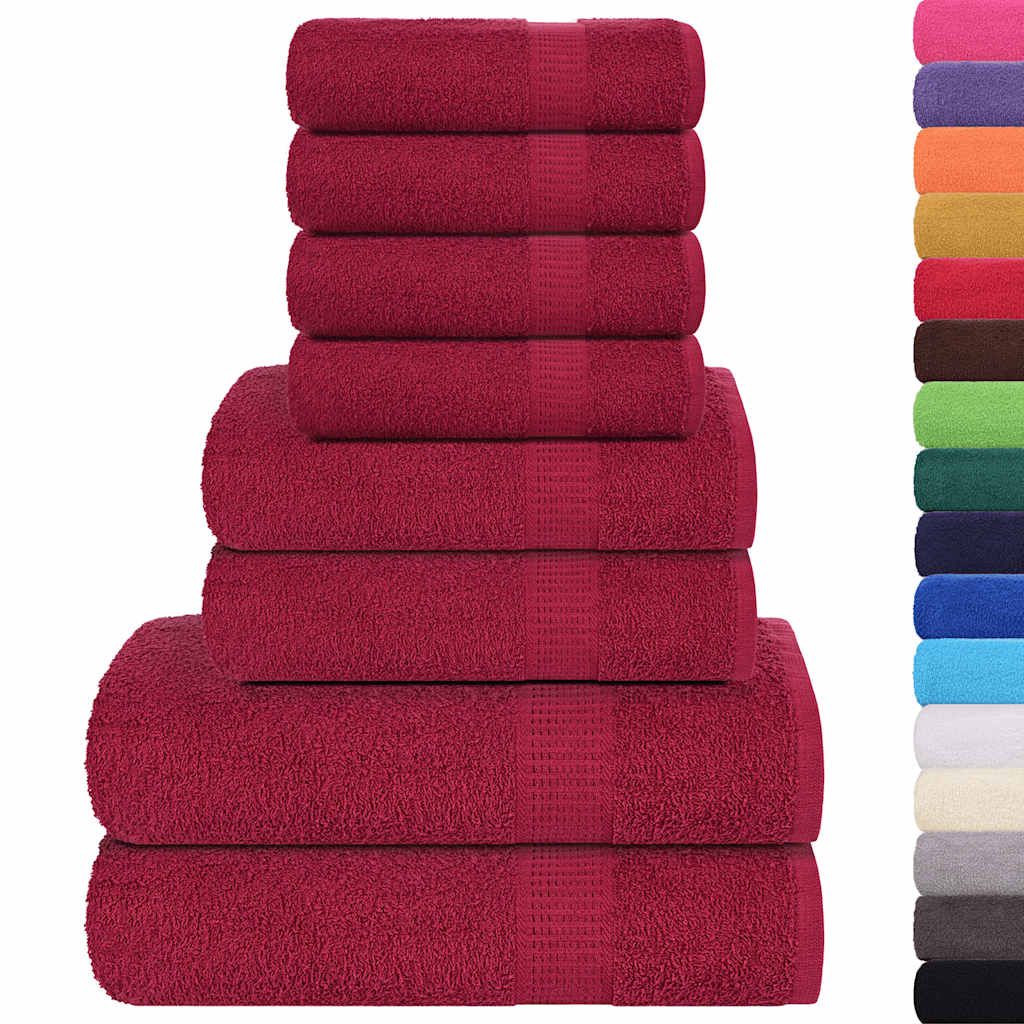 Set di asciugamani 8 pezzi FROGN Bordeaux 360 g/m² vidaXL