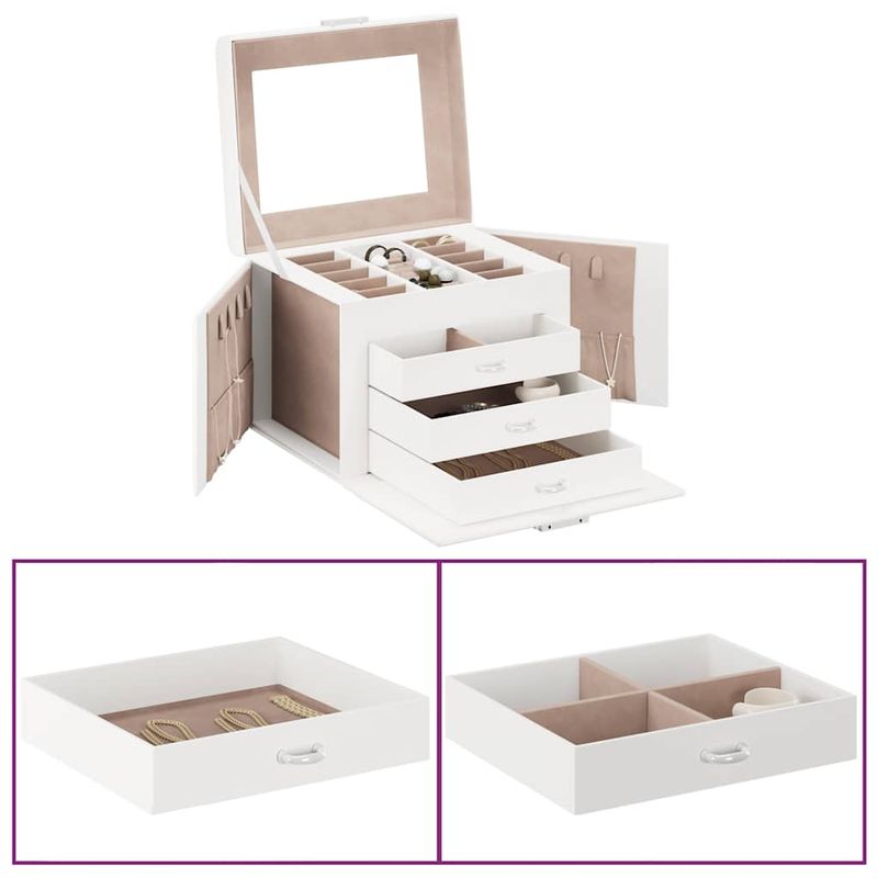 Portagioie a 4 Strati con Specchio Bloccabile 22,5x17,5x16,5 cm vidaXL