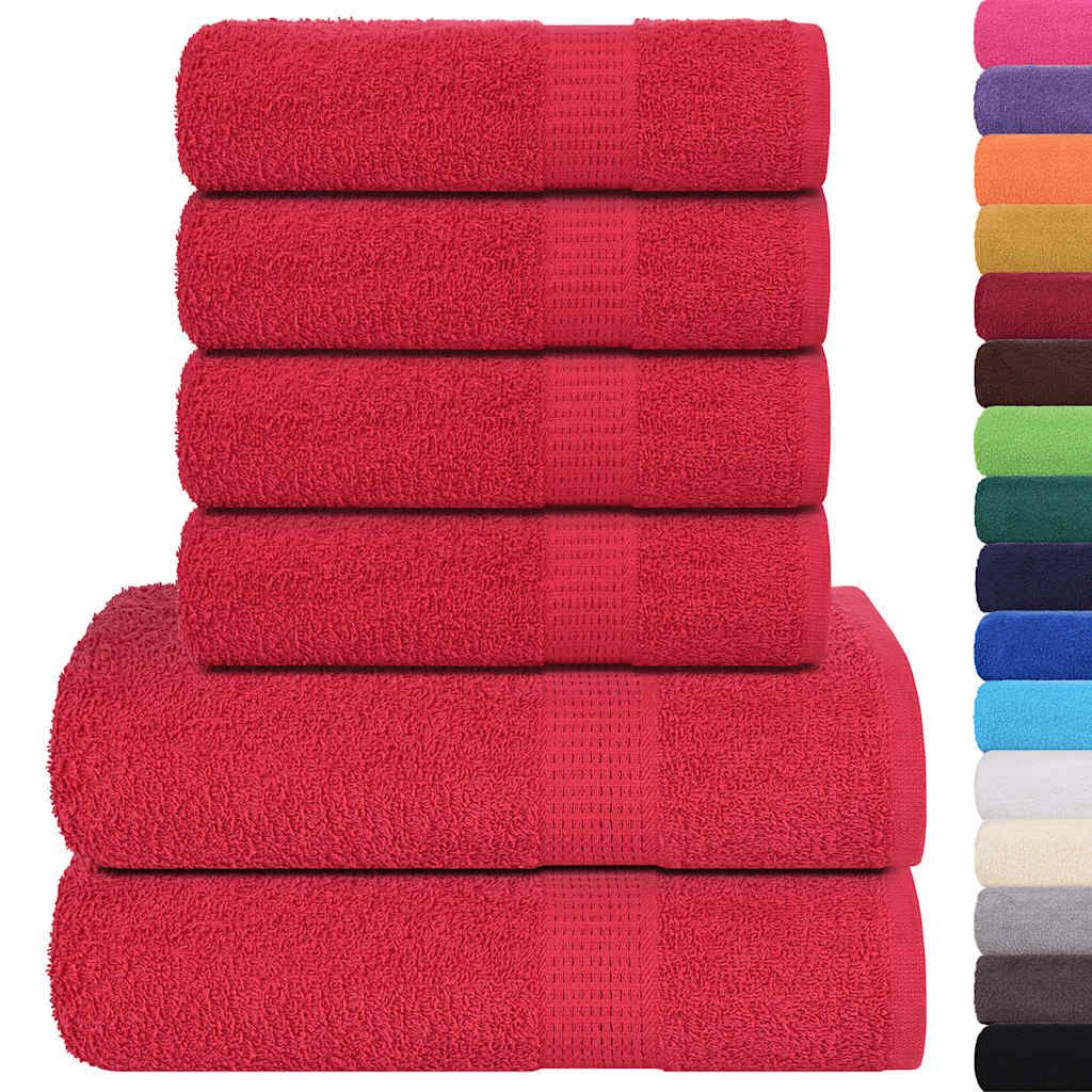 Set di asciugamani 6 pezzi FROGN Rosso 360 g/m² vidaXL