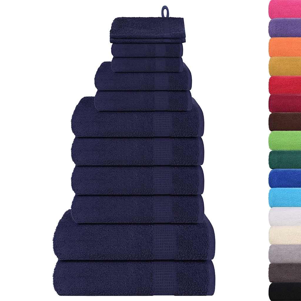 Set di asciugamani 12 pezzi FROGN Blu navy 360 g/m² vidaXL