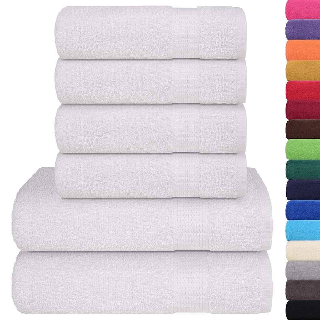 Set di asciugamani 6 pezzi FROGN Bianco 360 g/m² vidaXL