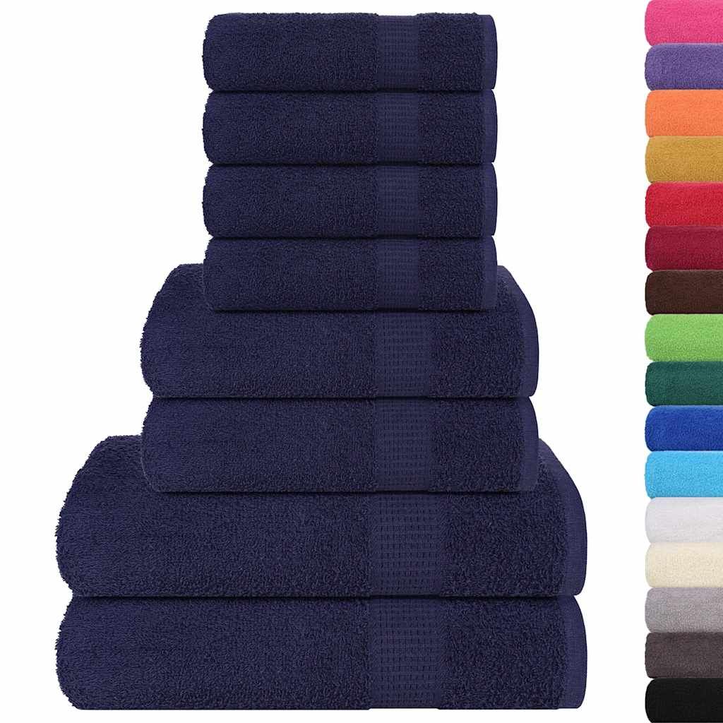 Set di asciugamani 8 pezzi FROGN blu navy 360 g/m² vidaXL