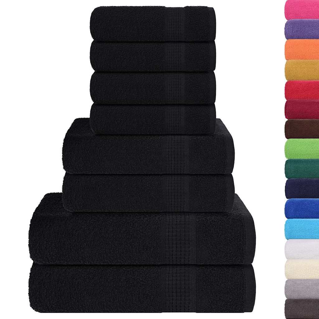 Set di asciugamani 8 pezzi FROGN Nero 360 g/m² vidaXL