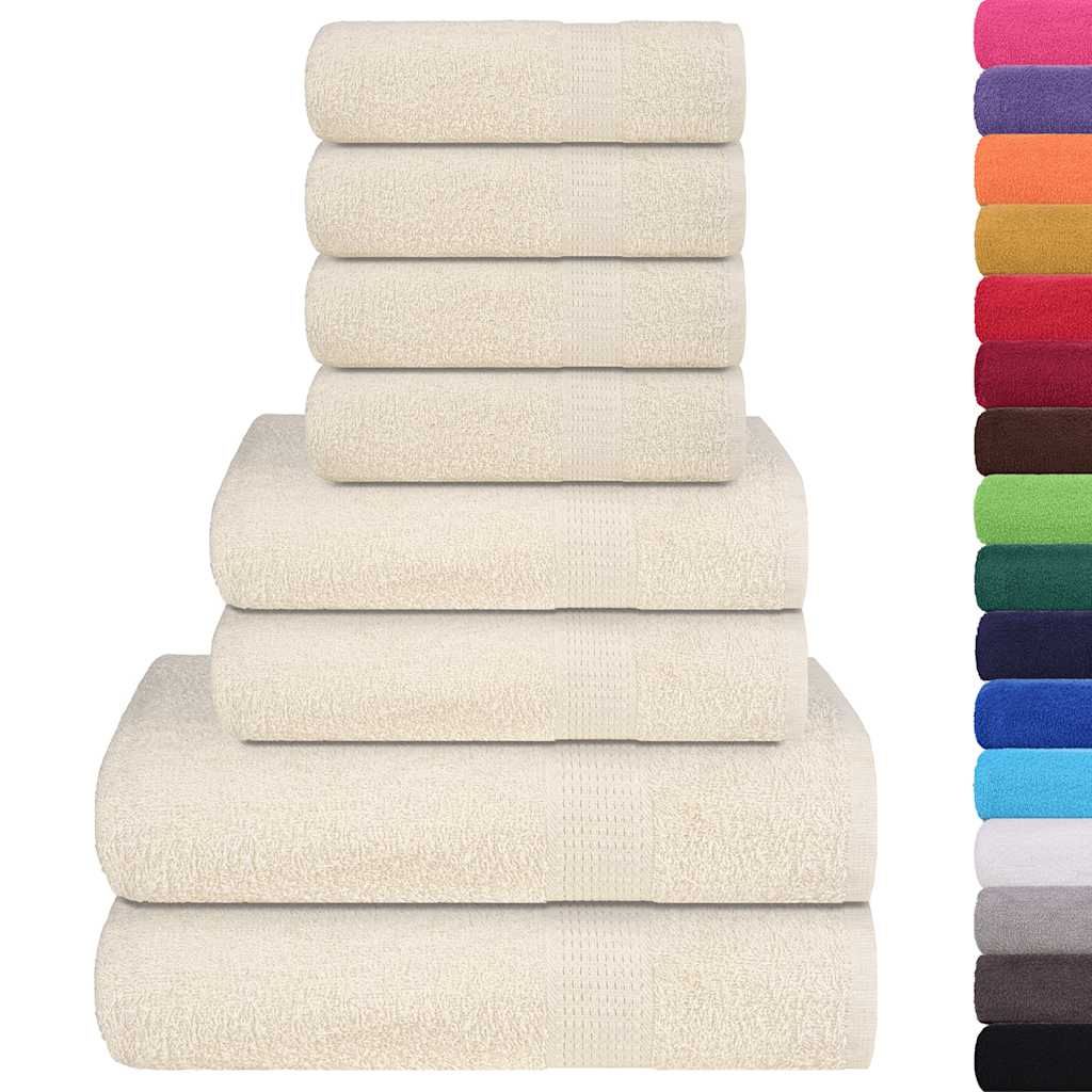 Set di asciugamani 8 pezzi FROGN Crema 360 g/m² vidaXL
