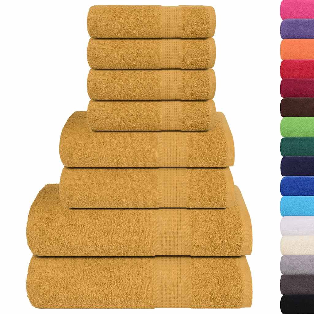 Set di asciugamani 8 pezzi FROGN Oro 360 g/m² vidaXL