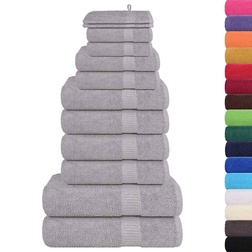 Set di asciugamani 12 pezzi FROGN Grigio 360 g/m² vidaXL